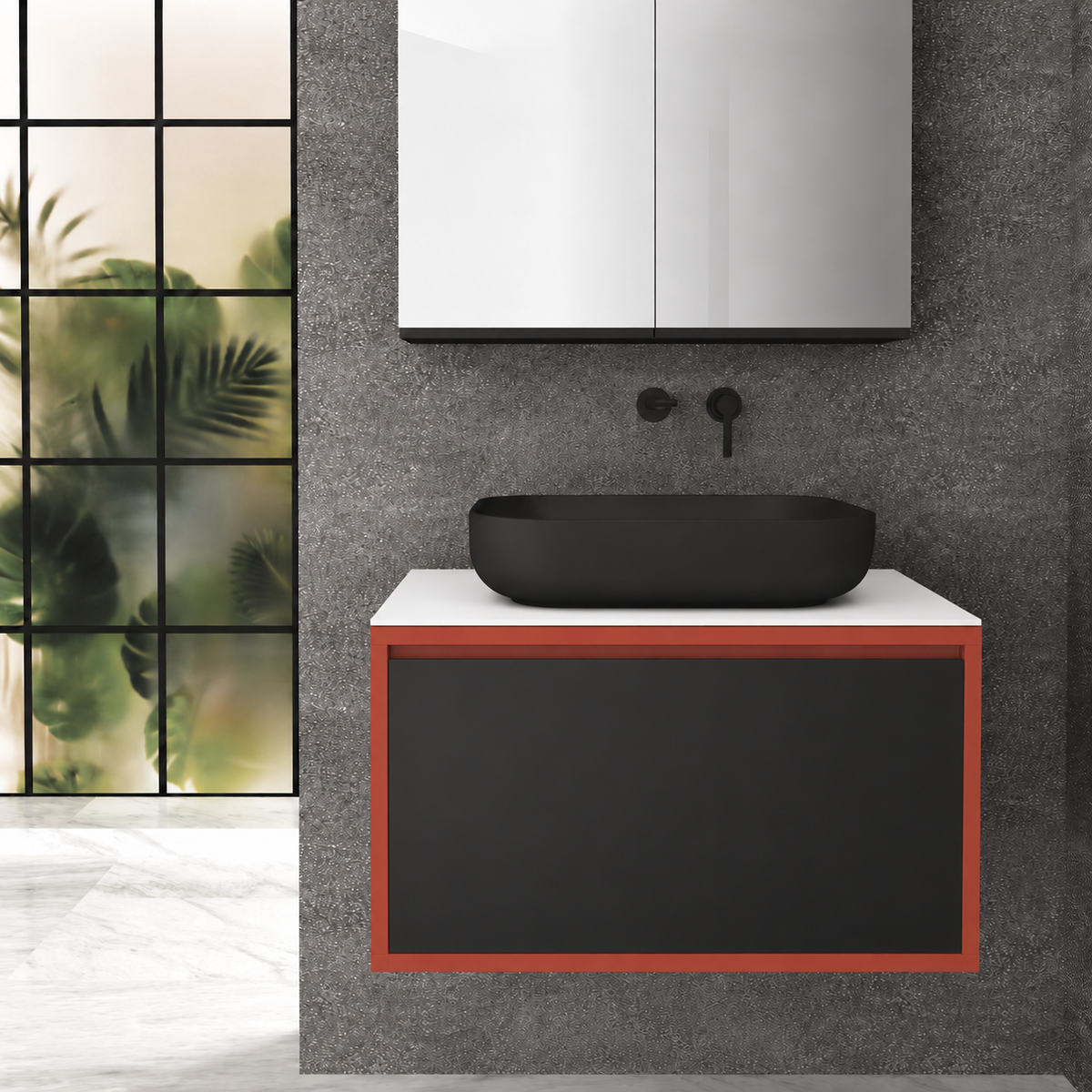 Drawer 80 Deep vanity - cabinet 165 / drawer 6090 / White countertop