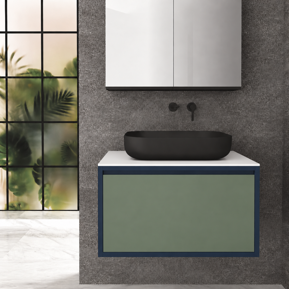 Drawer 80 Deep vanity - cabinet 167 / drawer 162 / White countertop