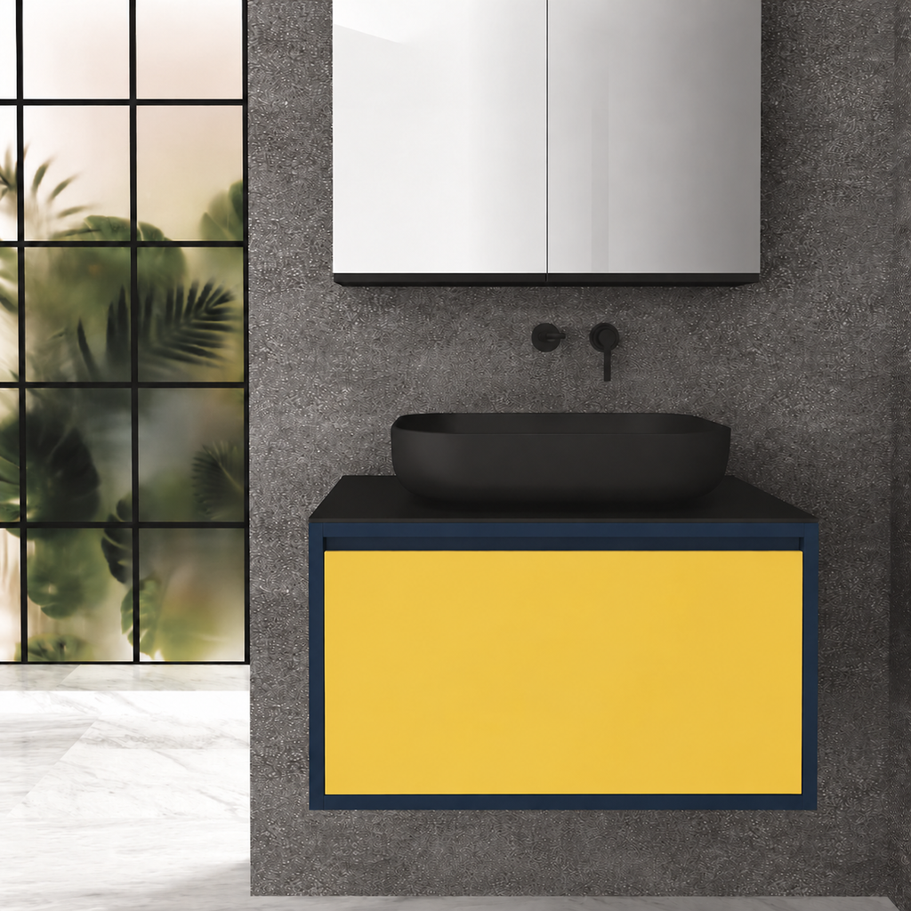 Drawer 80 Deep vanity - cabinet 167 / drawer 168 / Black countertop