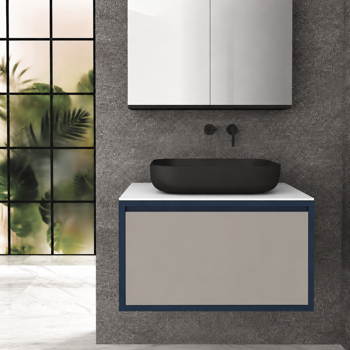 Drawer 80 Deep vanity - cabinet 167 / drawer 194 / White countertop