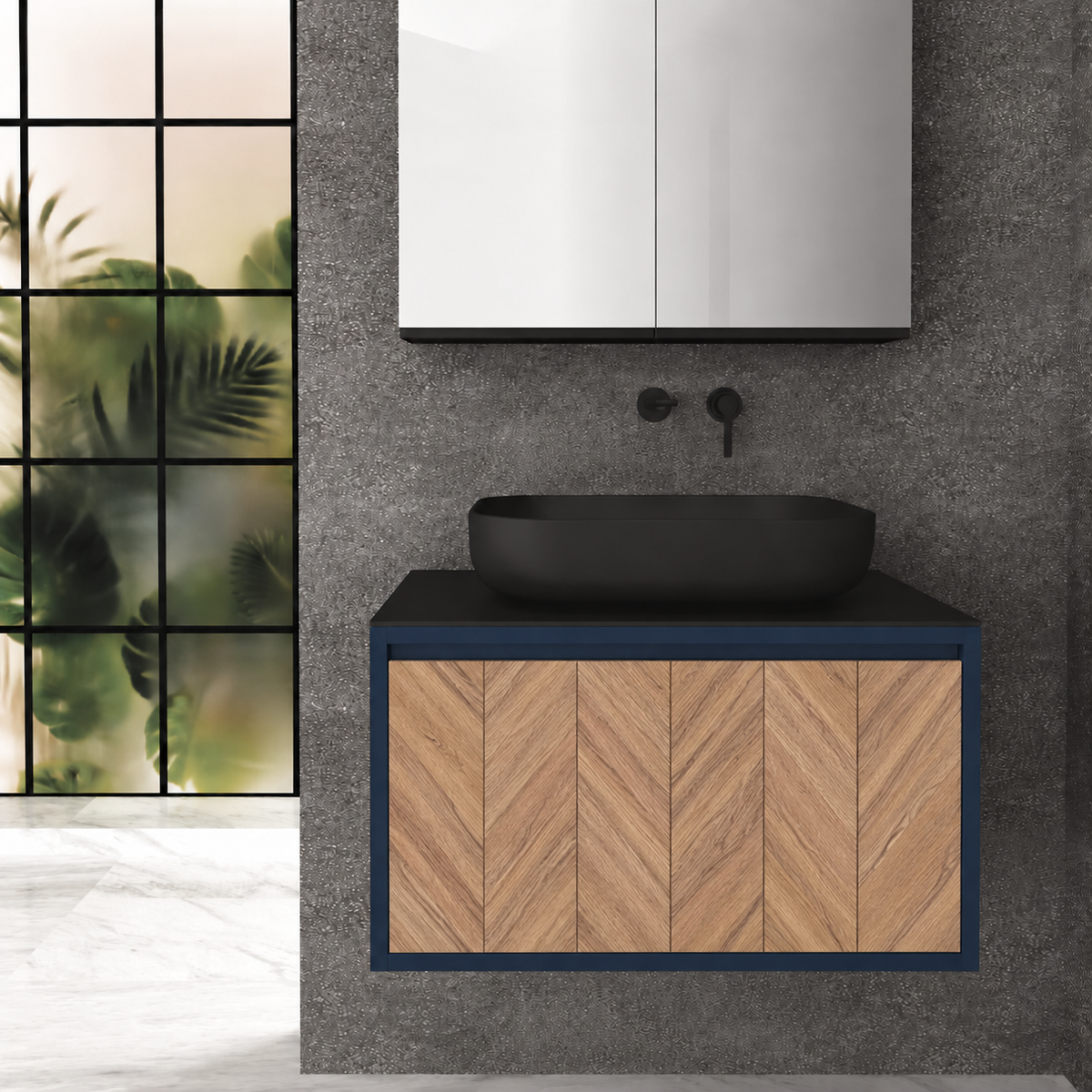 Drawer 80 Deep vanity - cabinet 167 / drawer 270 / Black countertop
