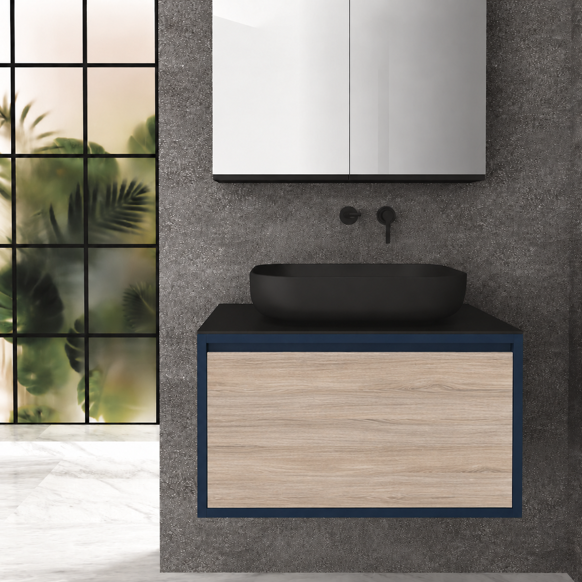 Drawer 80 Deep vanity - cabinet 167 / drawer 326 / Black countertop