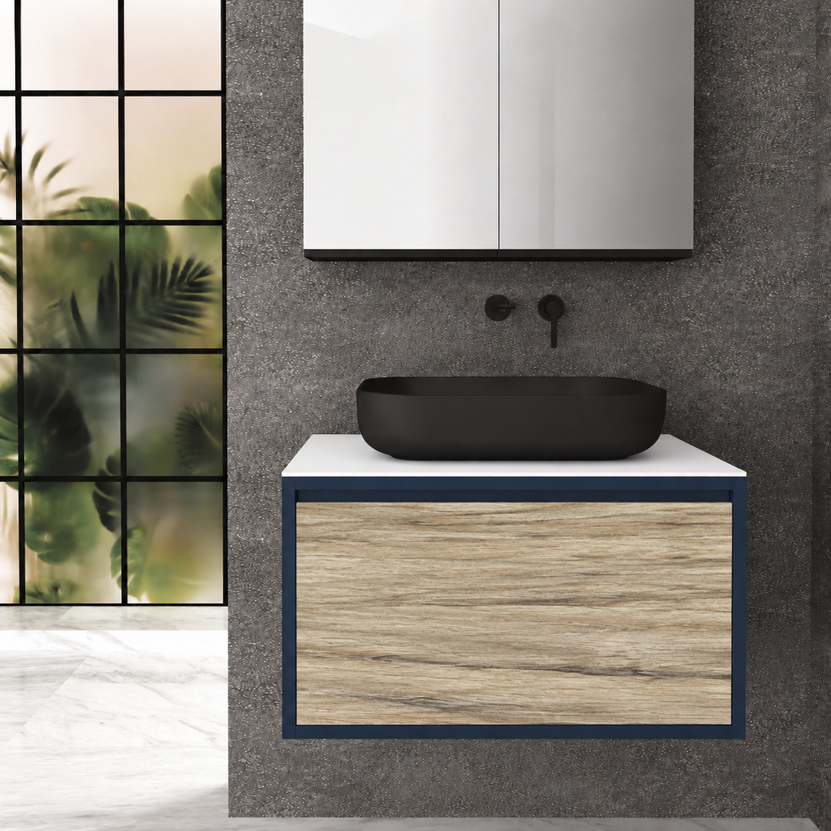 Drawer 80 Deep vanity - cabinet 167 / drawer 390 / White countertop