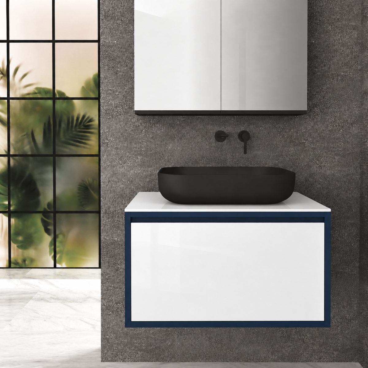 Drawer 80 Deep vanity - cabinet 167 / drawer 6010 / White countertop
