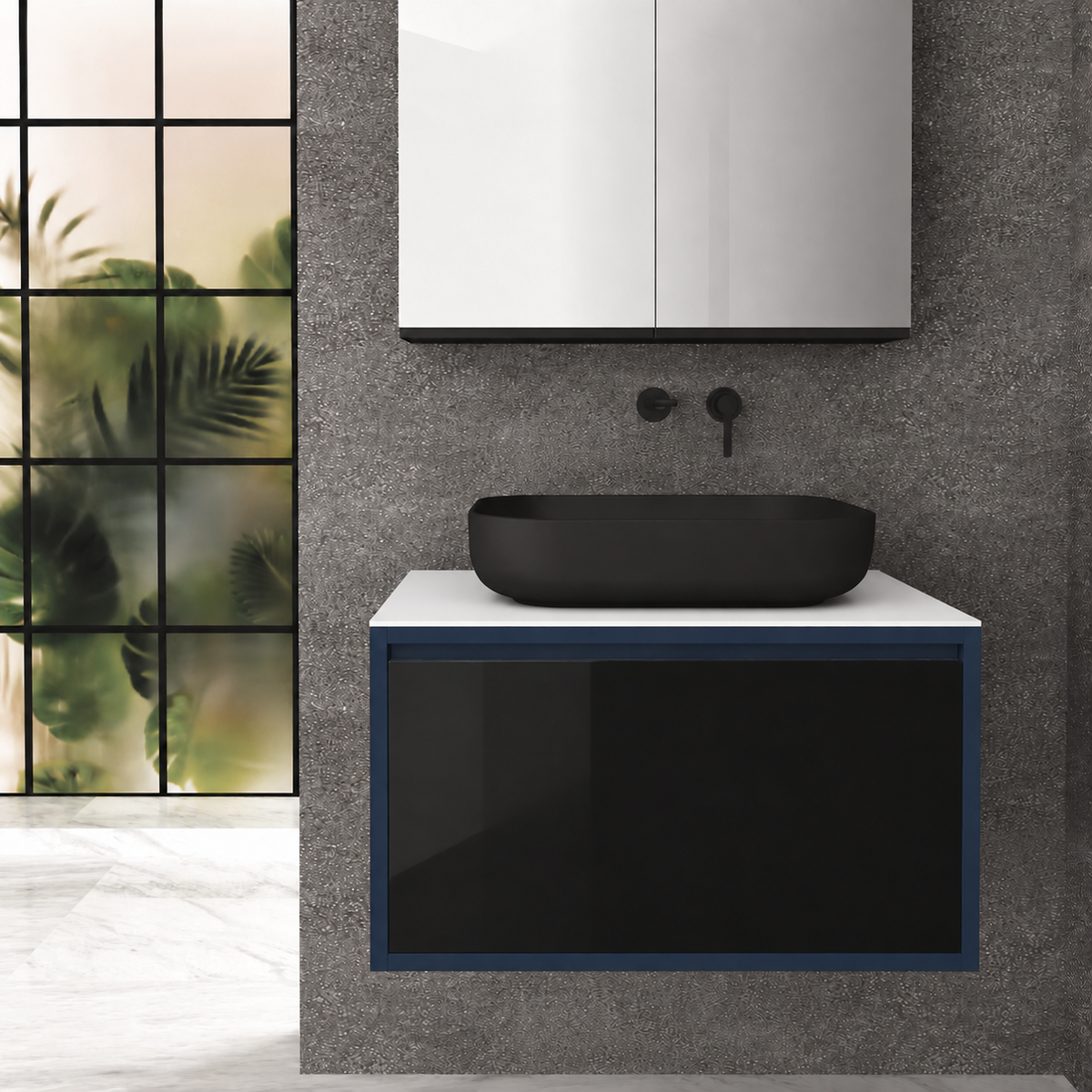 Drawer 80 Deep vanity - cabinet 167 / drawer 6040 / White countertop