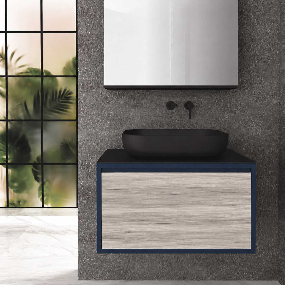 Drawer 80 Deep vanity - cabinet 167 / drawer 719 / Black countertop