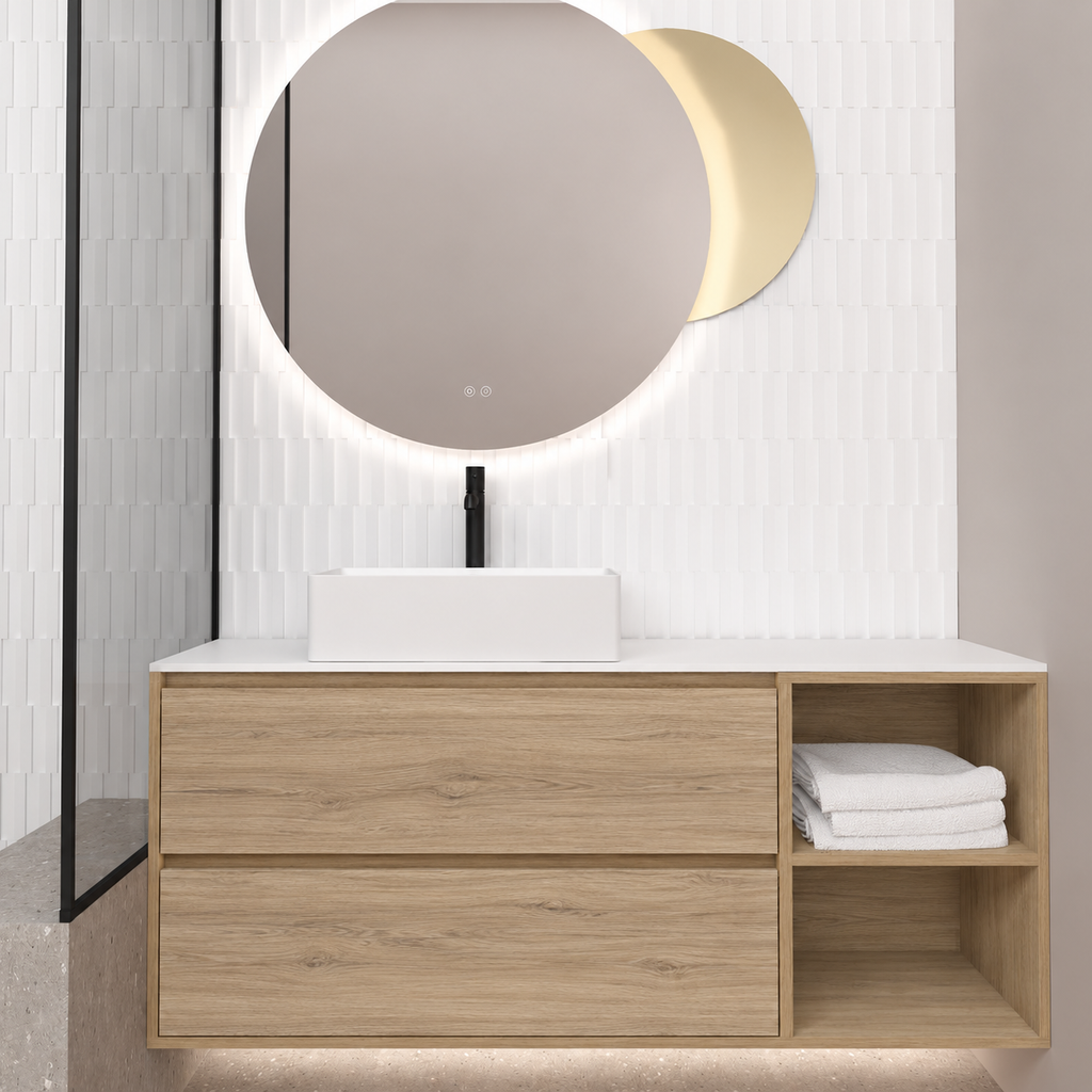 Double Drawer With Shelf — cabinet390 / drawer331 / White countertop