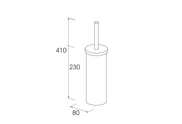 Black toilet brush with short handle