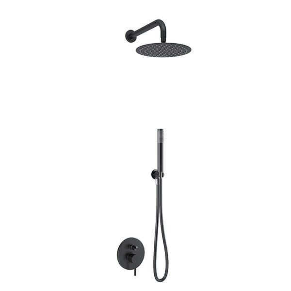 INCASSO BLACK ROUND BUILT-IN COMPLETE CONCEALED SHOWER MIXER