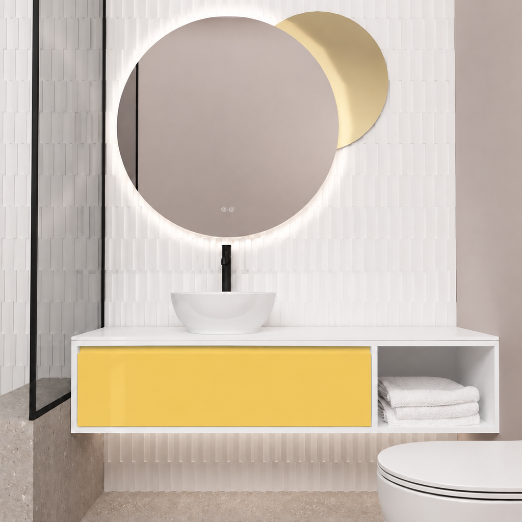 Orabella drawer with shelf 6010 cabinet, 168 drawer, white countertop; supplier pictured geometry