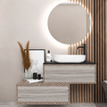 Asymmetrical Drawer vanity - cabinet 245 / drawers 719 / Black countertop