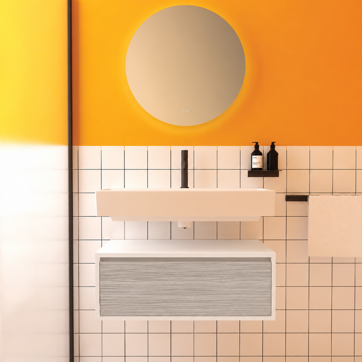 Amabile vanity — cabinet 6080, drawer 719