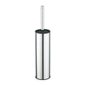 Brushed nickel round toilet brush