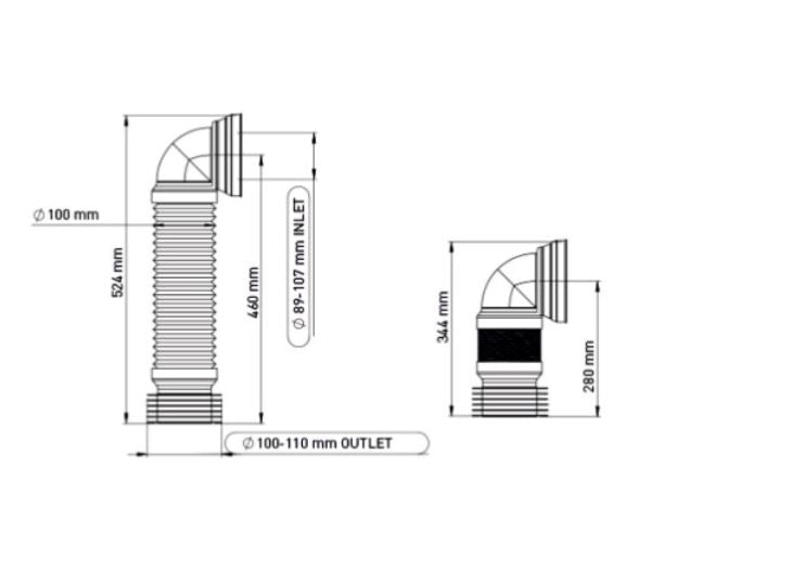 EXTENDABLE TOILET PAN ELBOW CONNECTOR