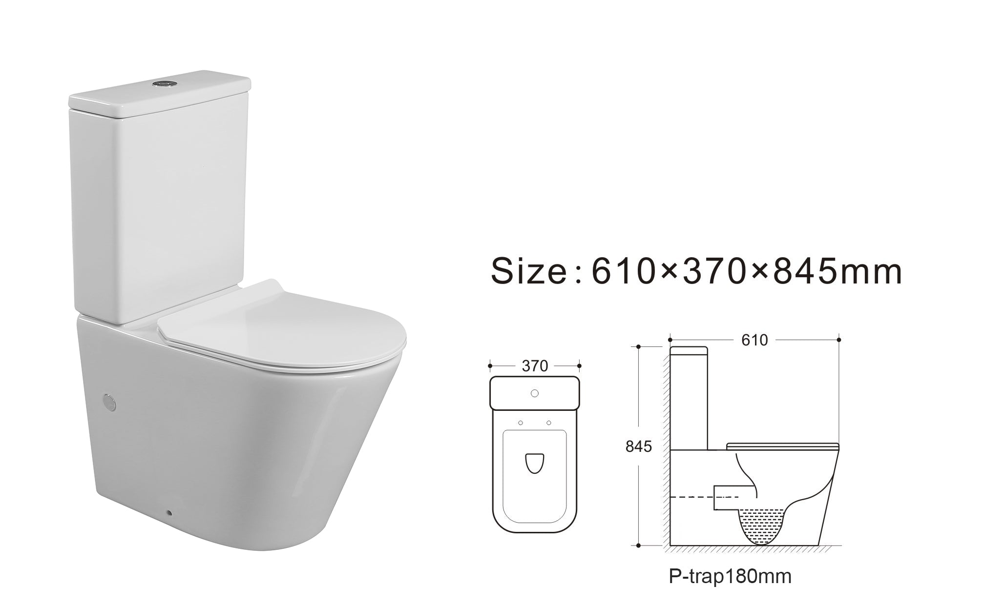 MATRIX RIMLESS COMPLETE SET TOILET P-TRAP 180MM / S-TRAP 220MM (SPECIAL OFFER)