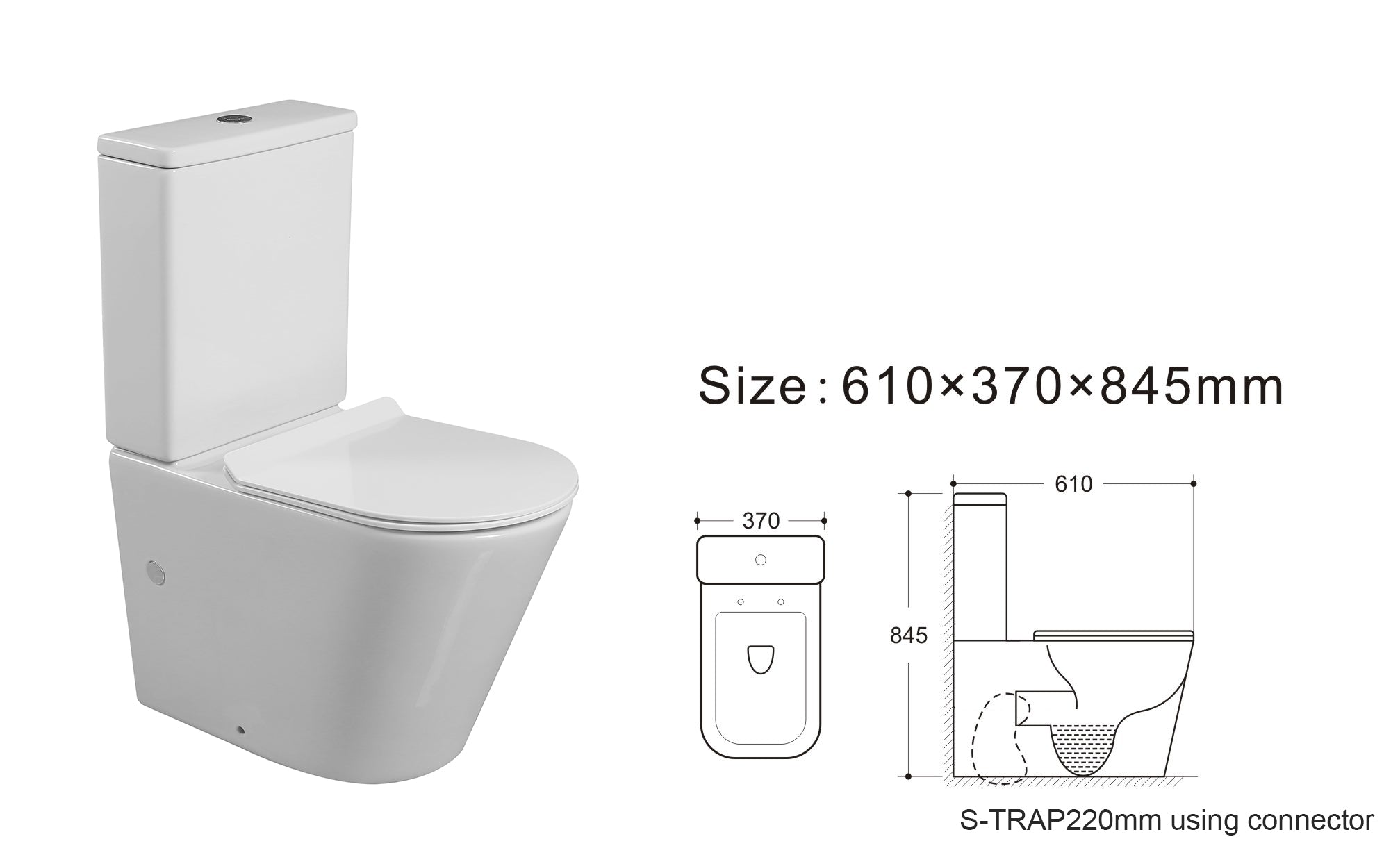 MATRIX RIMLESS COMPLETE SET TOILET P-TRAP 180MM / S-TRAP 220MM (SPECIAL OFFER)