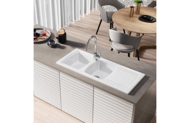 LUSITANO WHITE KITCHEN SINK