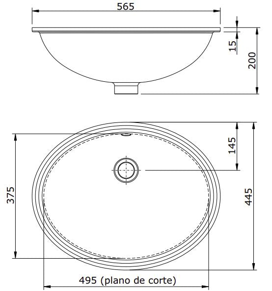 VOUGA UNDER COUNTER BASIN 565x445x155MM