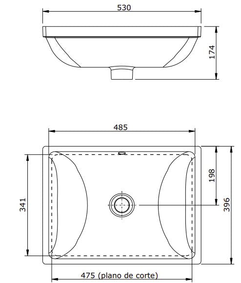 BIAR UNDER COUNTER BASIN 530x396x127MM