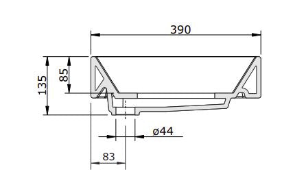 FLUX WALL HUNG/FURNITURE BASIN 655x390x135MM