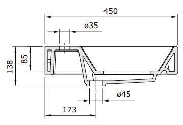 FLUX WALL HUNG/FURNITURE BASIN 80x45x13.8cm