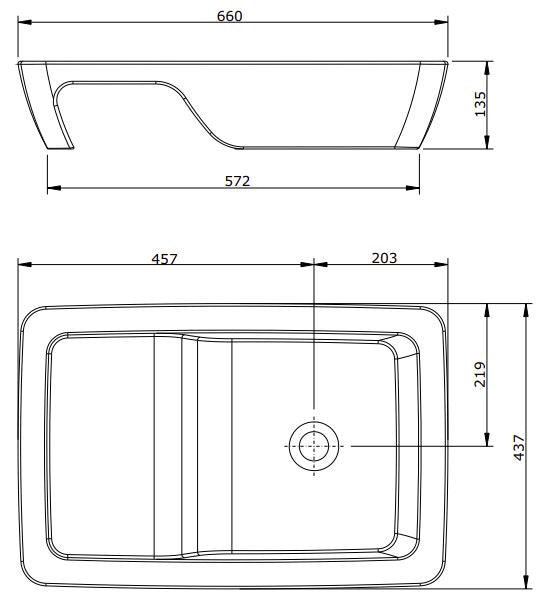 HI-DDEN ART BASIN 660x437x109MM