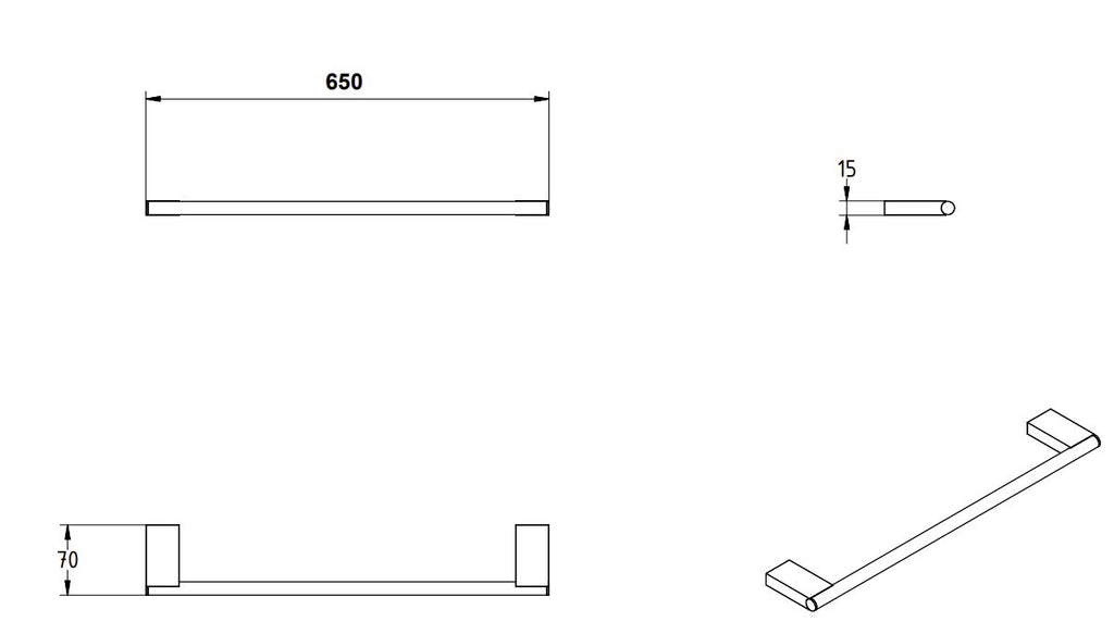 OMEGA SINGLE TOWEL RAIL