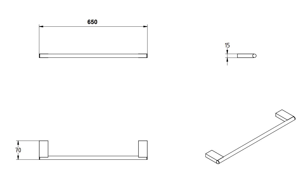 OMEGA SINGLE TOWEL RAIL