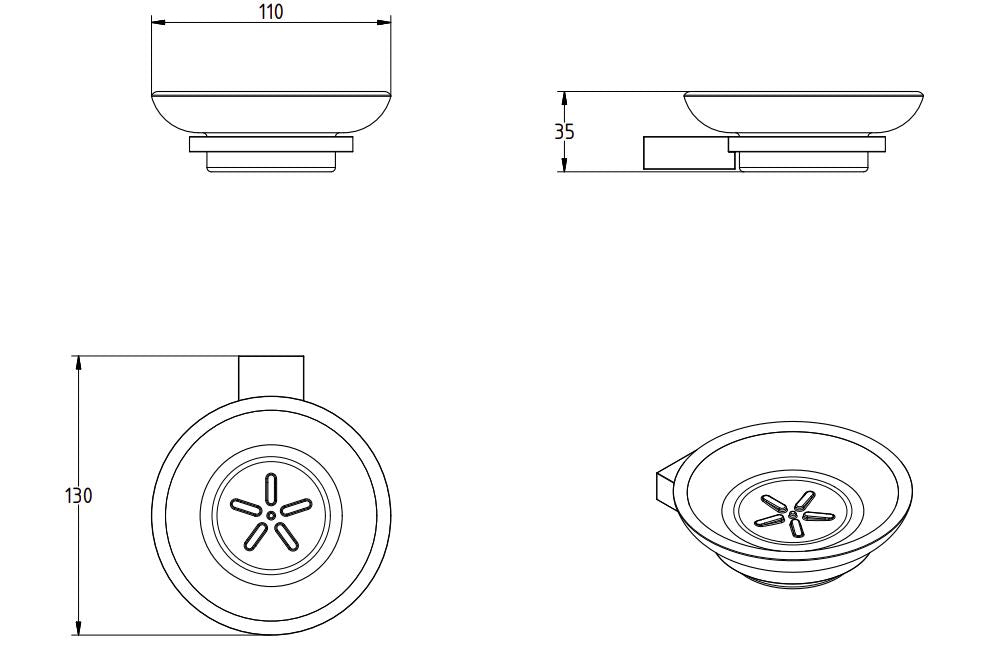 OMEGA WALL MOUNTED SOAP DISH HOLDER