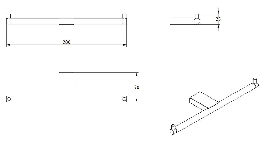 OMEGA DOUBLE TOILET ROLL HOLDER