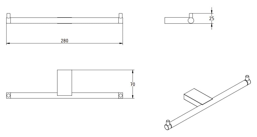 OMEGA DOUBLE TOILET ROLL HOLDER