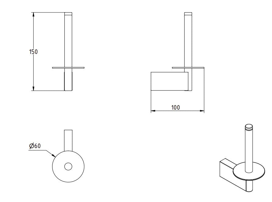 OMEGA SPARE TOILET ROLL HOLDER