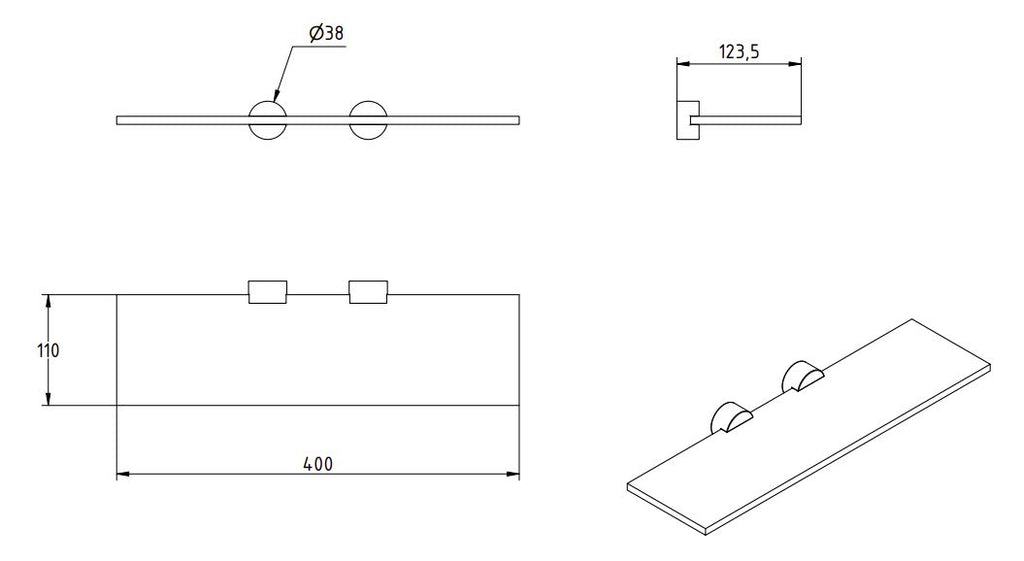 LAMDA FROSTED GLASS SHELF