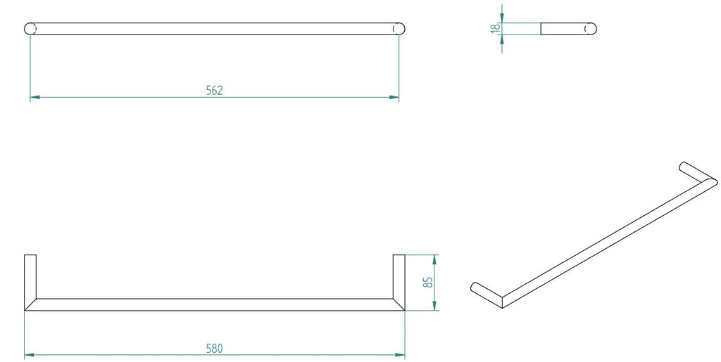 LAMDA SINGLE TOWEL RAIL B’
