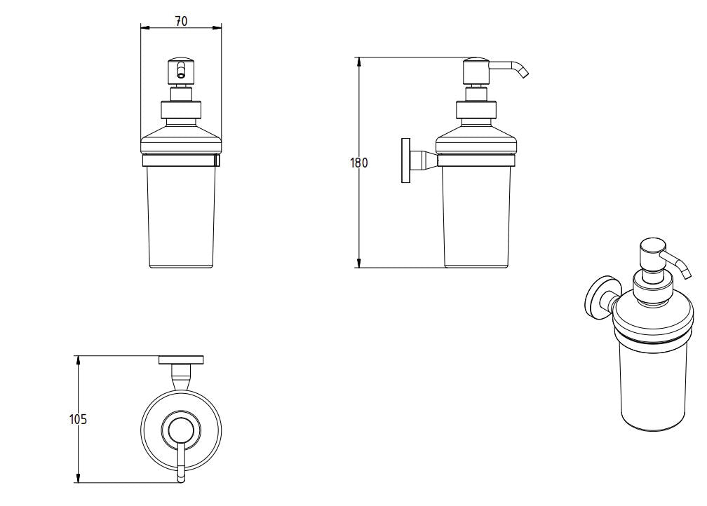 OMICRON WALL MOUNTED SOAP DISPENSER