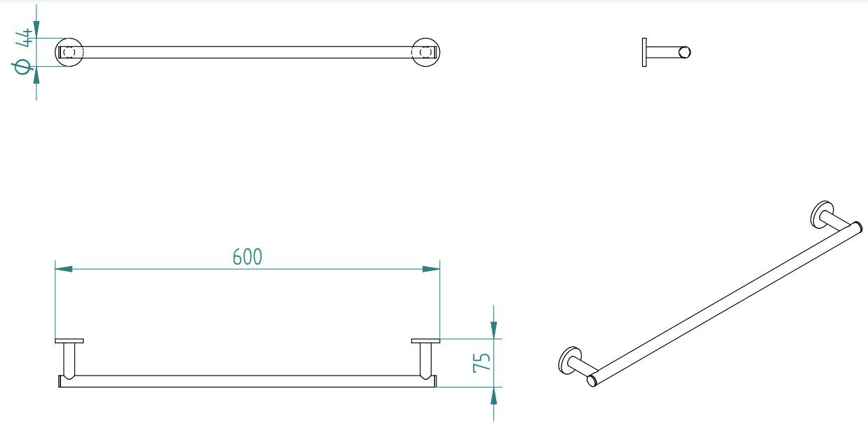 OMICRON SINGLE TOWEL RAIL