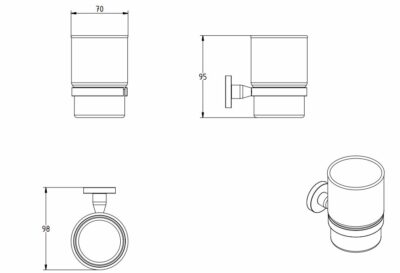 OMICRON WALL MOUNTED TUMBLER HOLDER