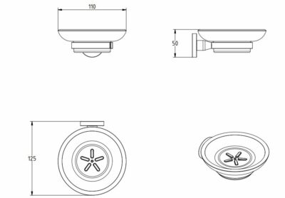OMICRON WALL MOUNTED SOAP DISH HOLDER