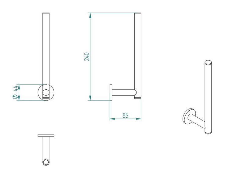 OMICRON SPARE DOUBLE TOILET ROLL HOLDER