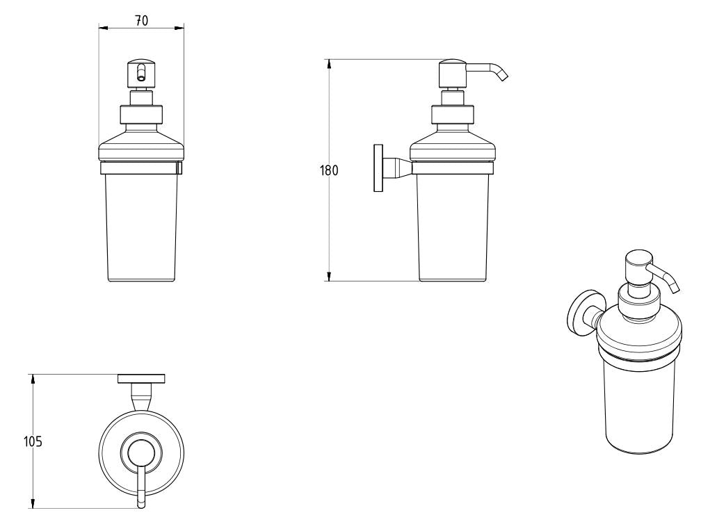 SIGMA BLACK MATTE WALL MOUNTED SOAP DISPENSER