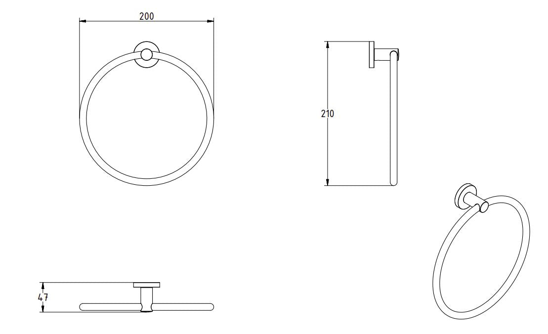 SIGMA BLACK MATTE TOWEL RING