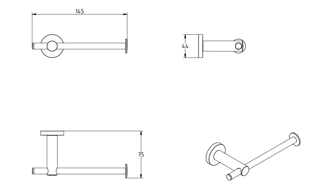 SIGMA BLACK MATTE TOILET ROLL HOLDER