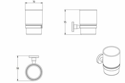 SIGMA WALL MOUNTED TUMBLER HOLDER