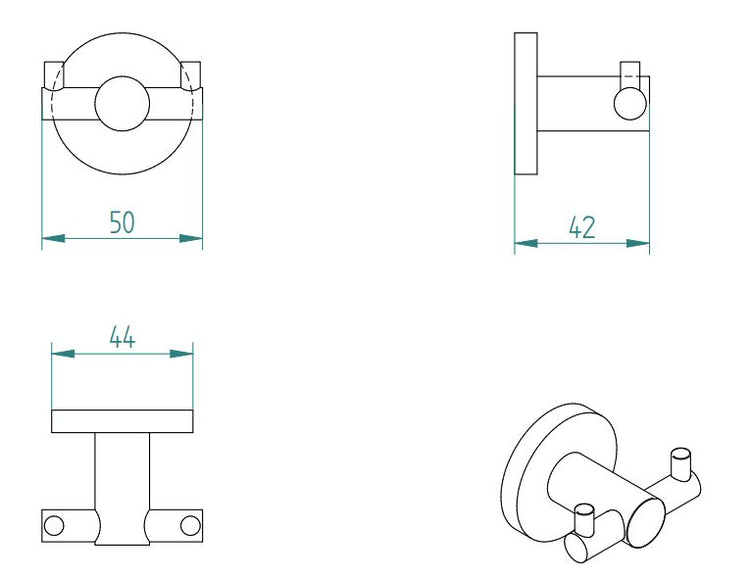 SIGMA DOUBLE ROBE HOOK B’