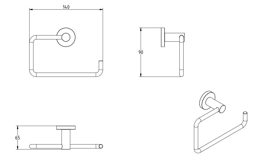 SIGMA BLACK MATTE TOILET ROLL HOLDER