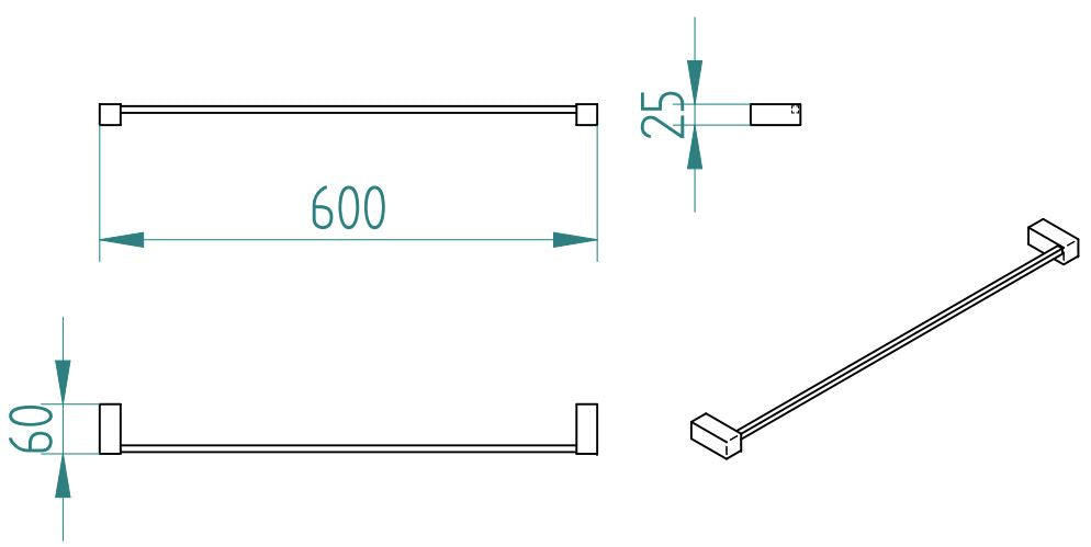 KAPPA SINGLE TOWEL RAIL