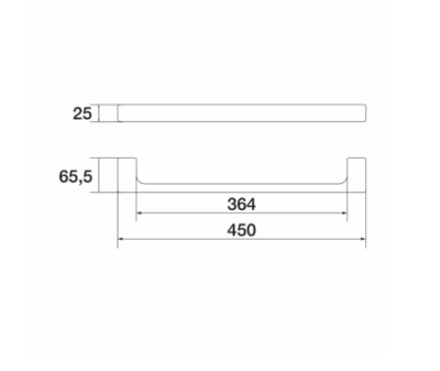 DECUA BRUSHED NICKEL TOWEL RAIL 45CM