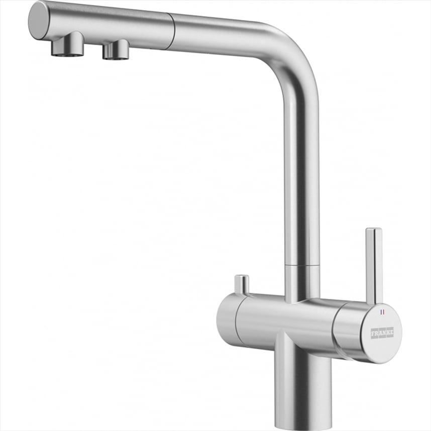FRANKE Atlas Clear Water Pull-out Kitchen Mixer — Industrial Stainless Steel