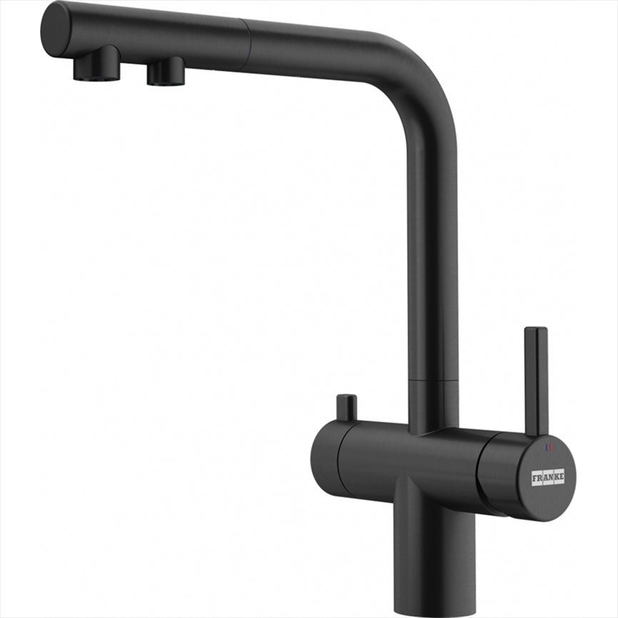 FRANKE Atlas Clear Water Pull-out Kitchen Mixer — Industrial Black