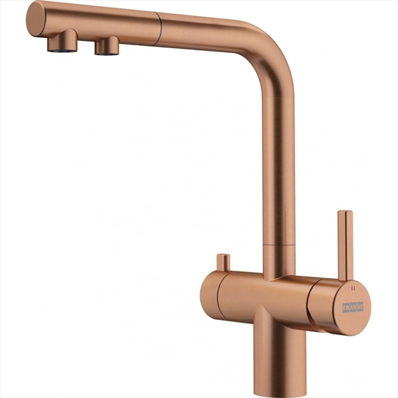 FRANKE Atlas Clear Water Pull-out Kitchen Mixer — Copper